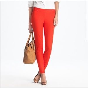 NWT JCrew Red Winnie Pant Side Zip Slit Pockets Size 10